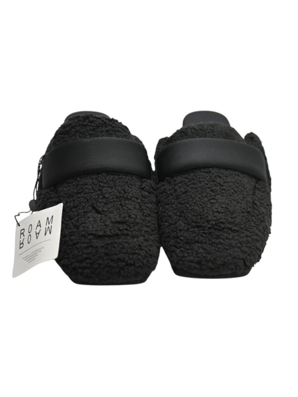 ROAM Footwear Fuzzy Puffy Loaf Sandals in Black